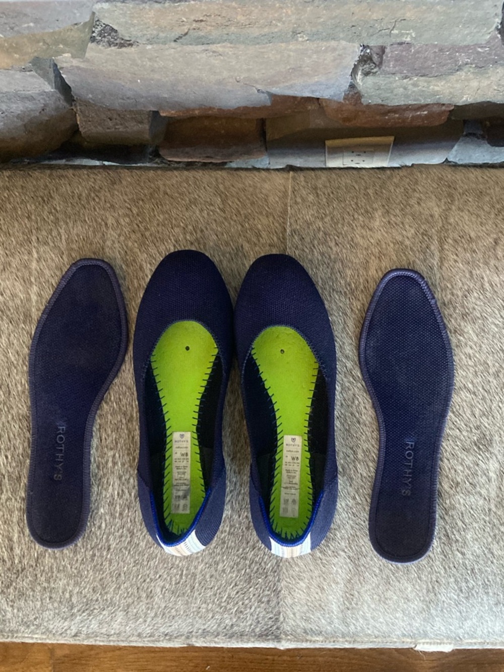 Rothy’s The Square Navy Ballet Flat Slip On Loafer - Picture 10 of 12